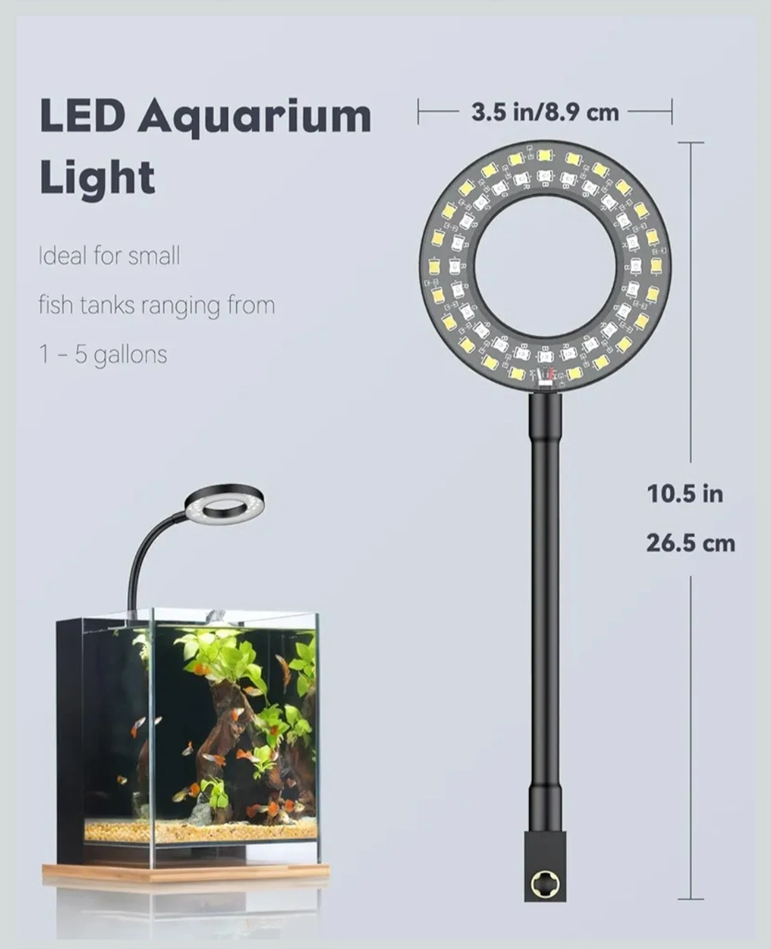 LED Aquarium Light Clip On Fish Tank Light USB - photo 2