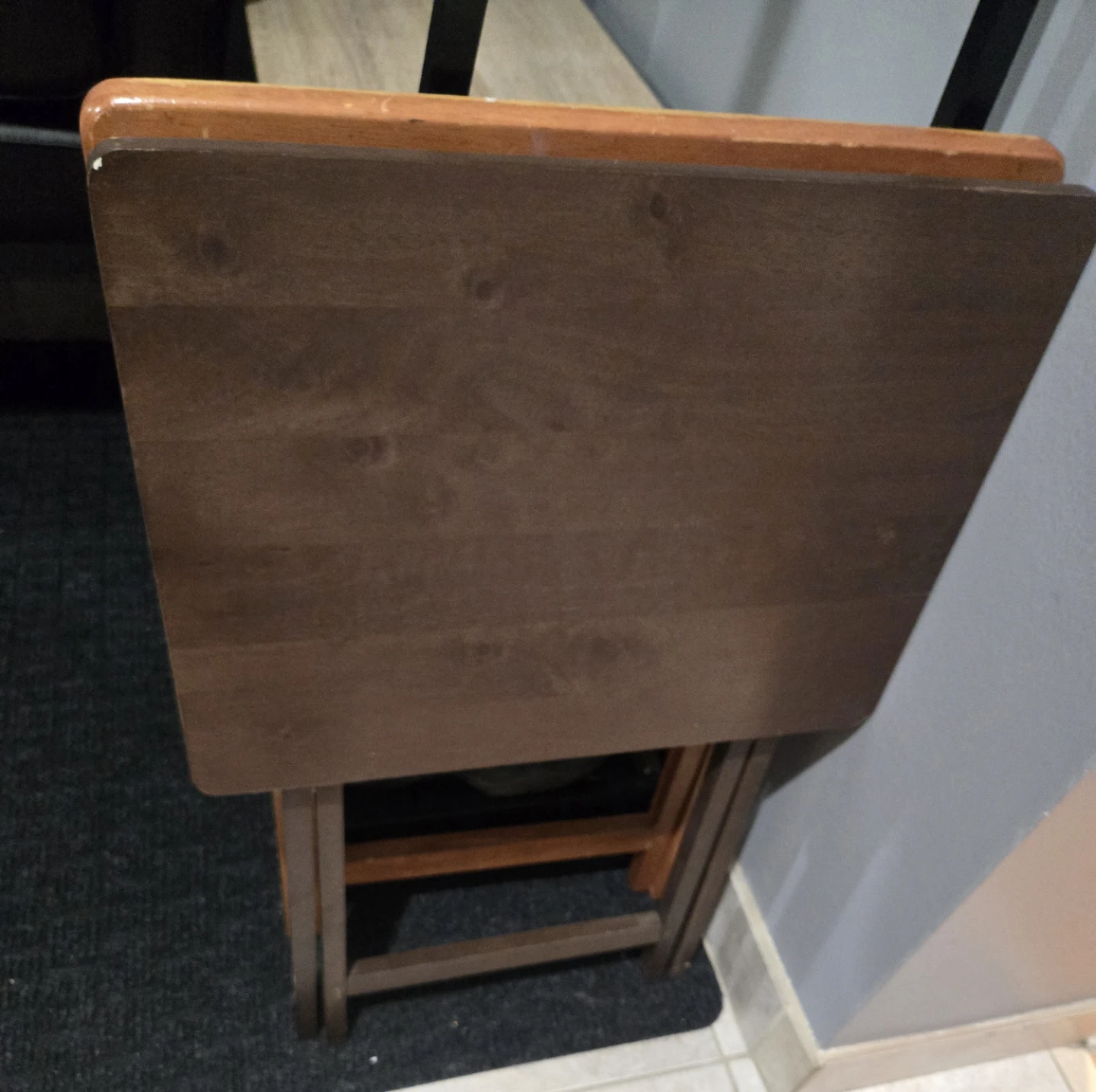 Set of 2 Wooden TV Trays - photo 2
