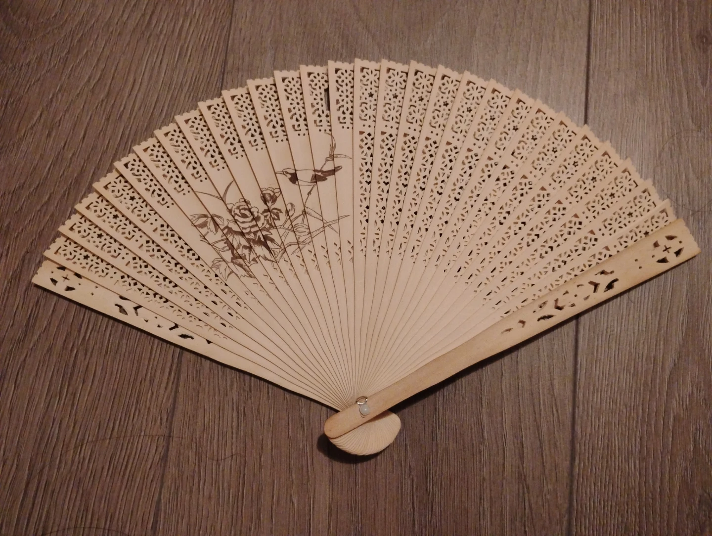 Folding Wood Fan - photo 2