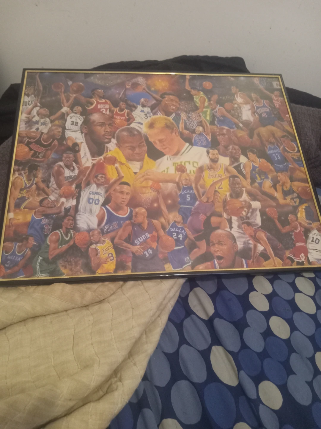 Framed Basketball Legends Collage Print
