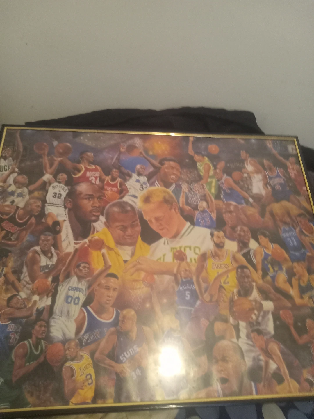Framed Basketball Legends Collage Print - photo 2
