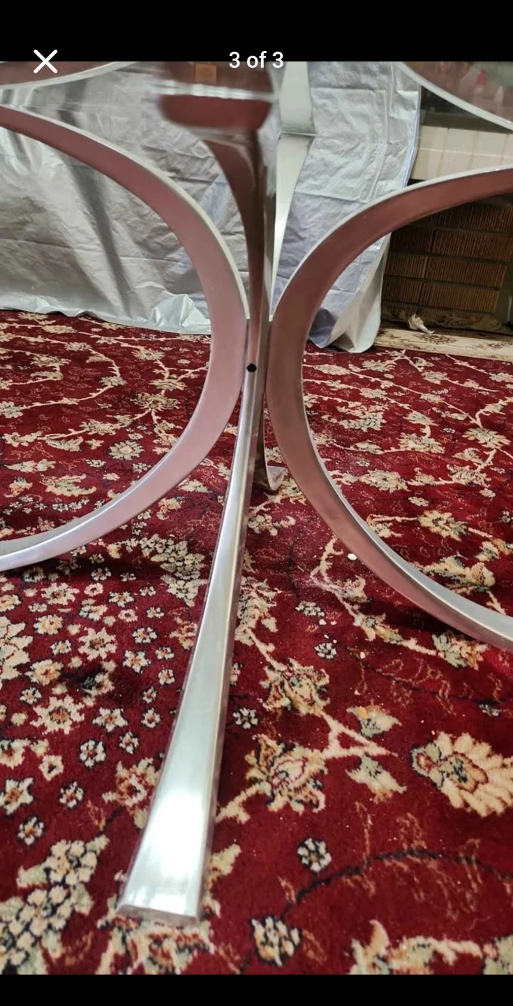 Brand new Glass Top Coffee Table with Metal Base in box - photo 2