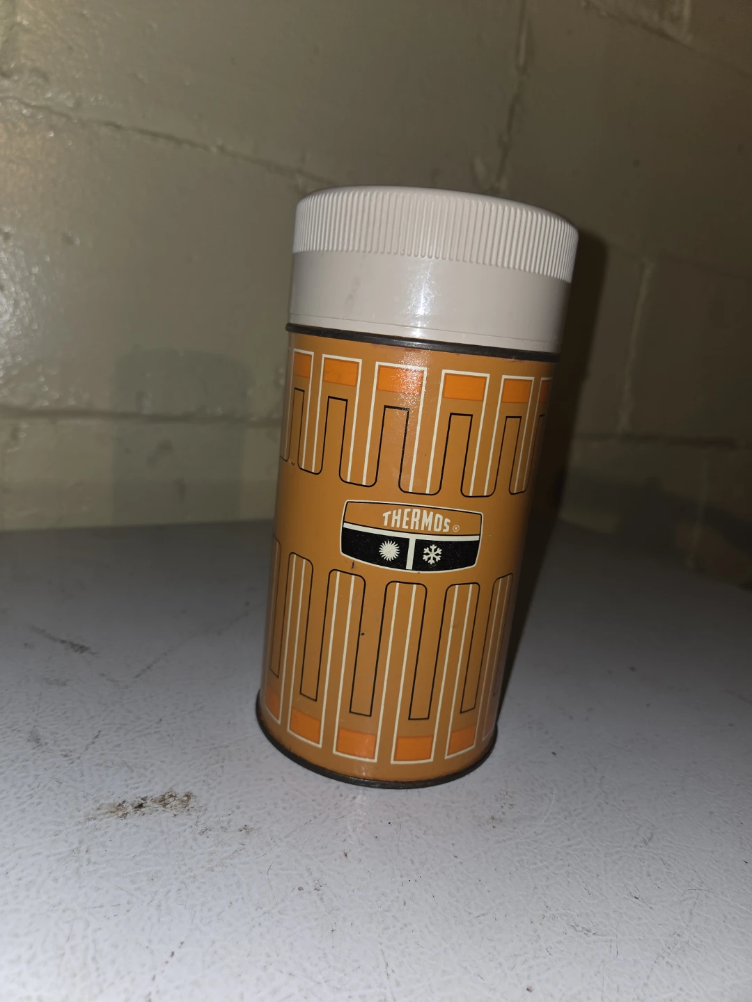 Vintage Thermos Brand Orange Insulated Container