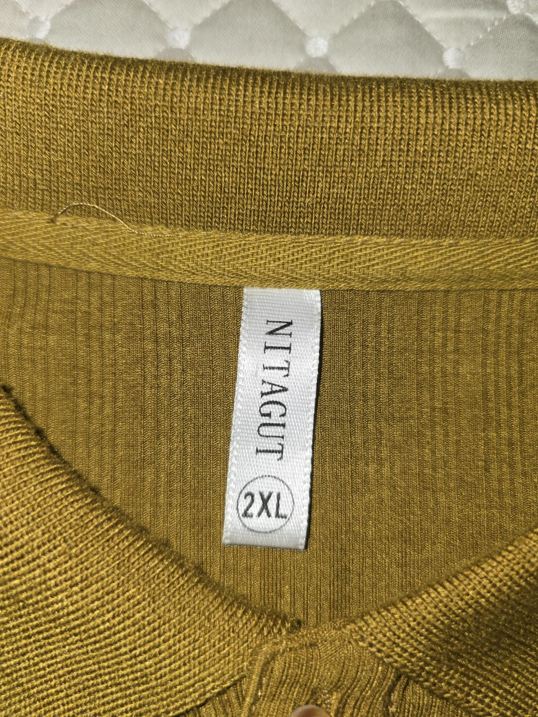 XXL - Nittagut Men's Ribbed Polo Shirt - Olive Green - (CLEAN) - photo 5