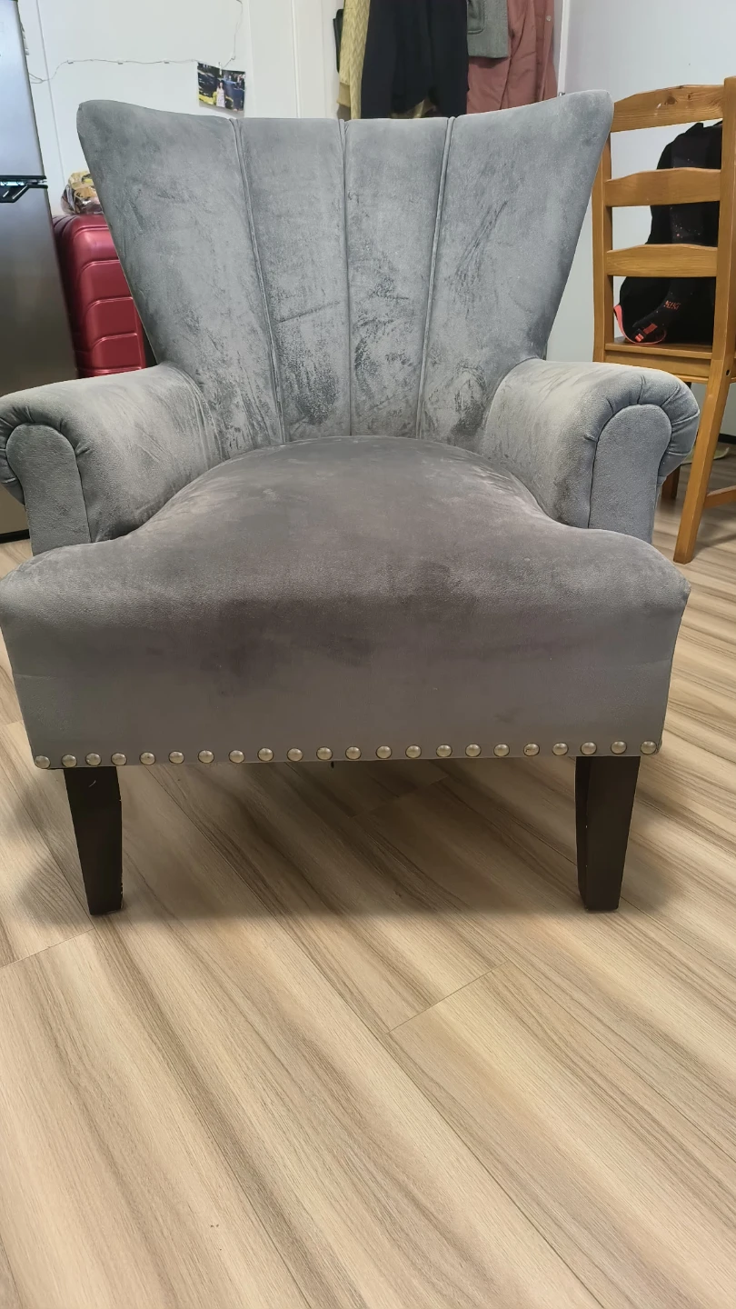 Grey Velvet Accent Chair - photo 2