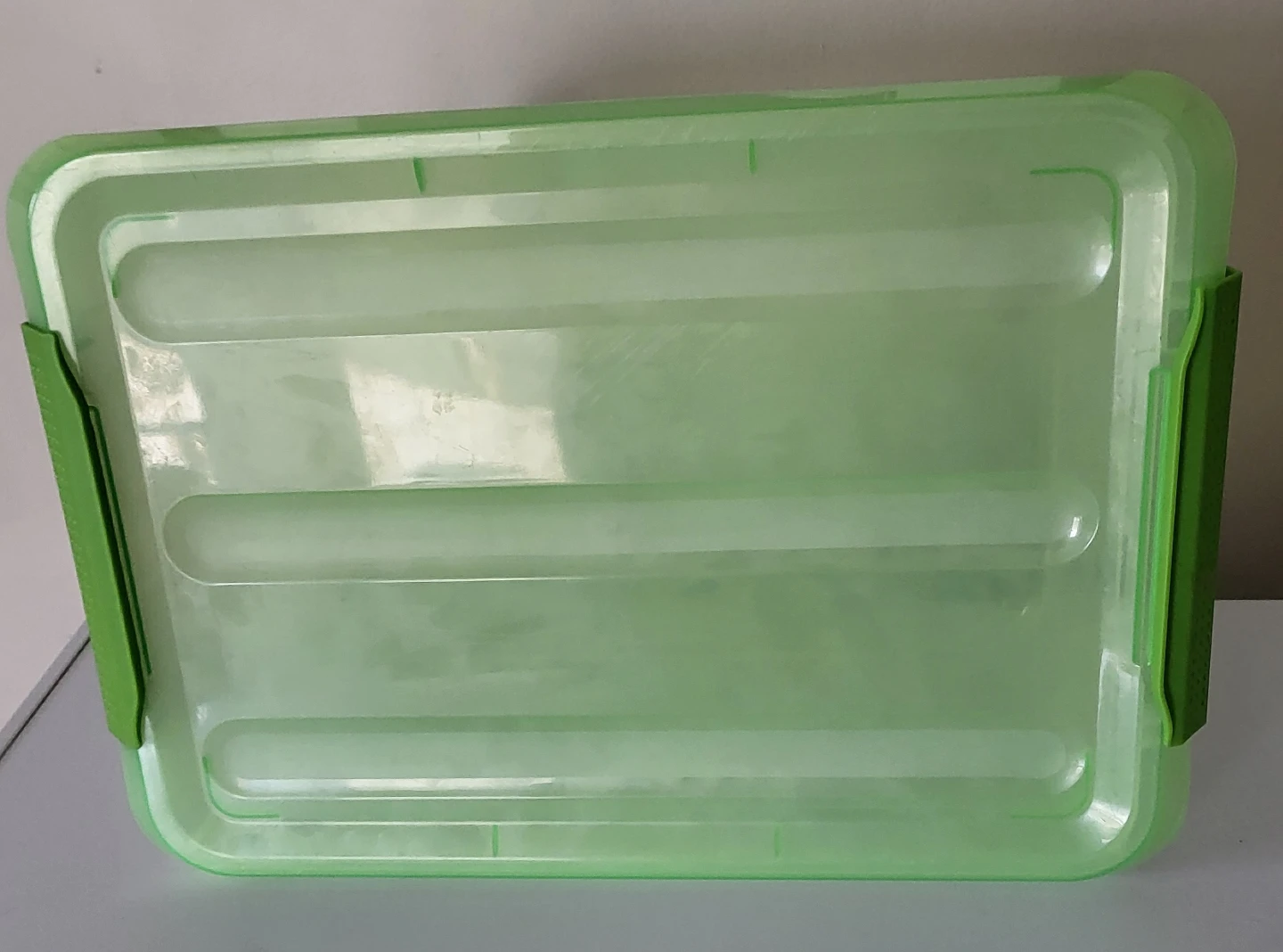 Plastic Storage Bin with Green Lid - photo 3
