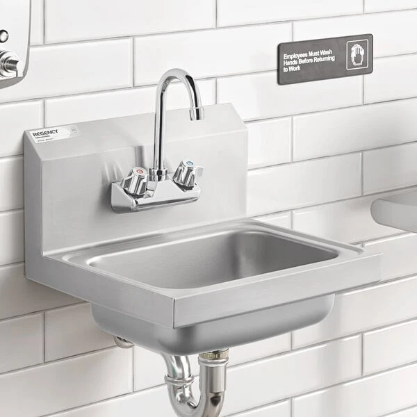 Regency 17" x 15" Wall Mounted Hand Sink with Gooseneck Faucet