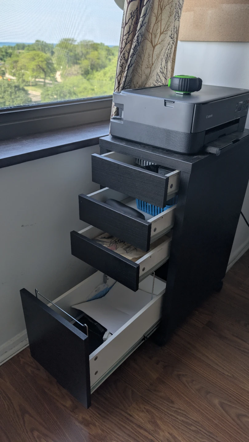 IKEA Black 4-Drawer Rolling File Cabinet - photo 2