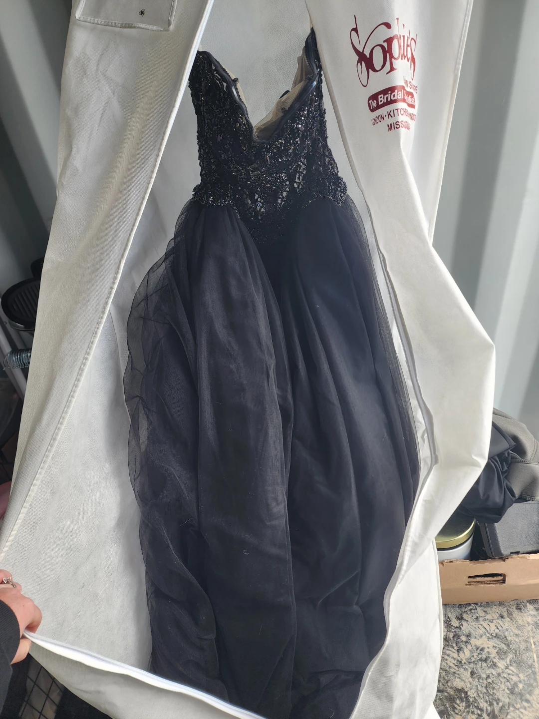Black Beaded prom dress - photo 4