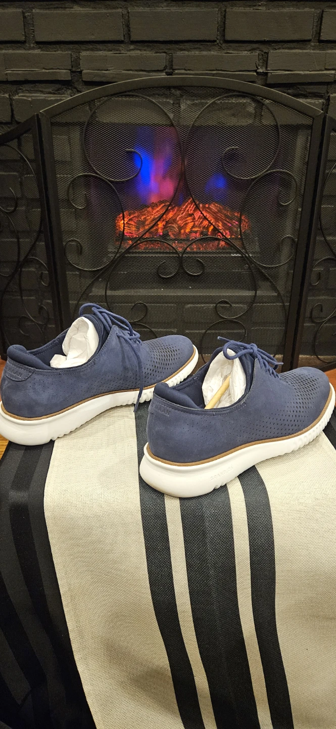 Cole Haan Zerogrand Wingtip Oxford Shoes - Navy Suede - photo 4