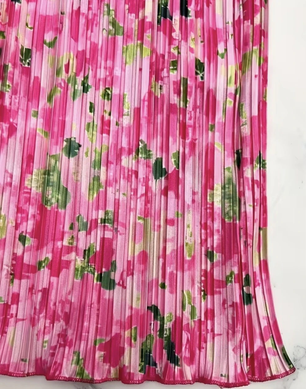 Pink Floral Pleated Maxi Dress - photo 4