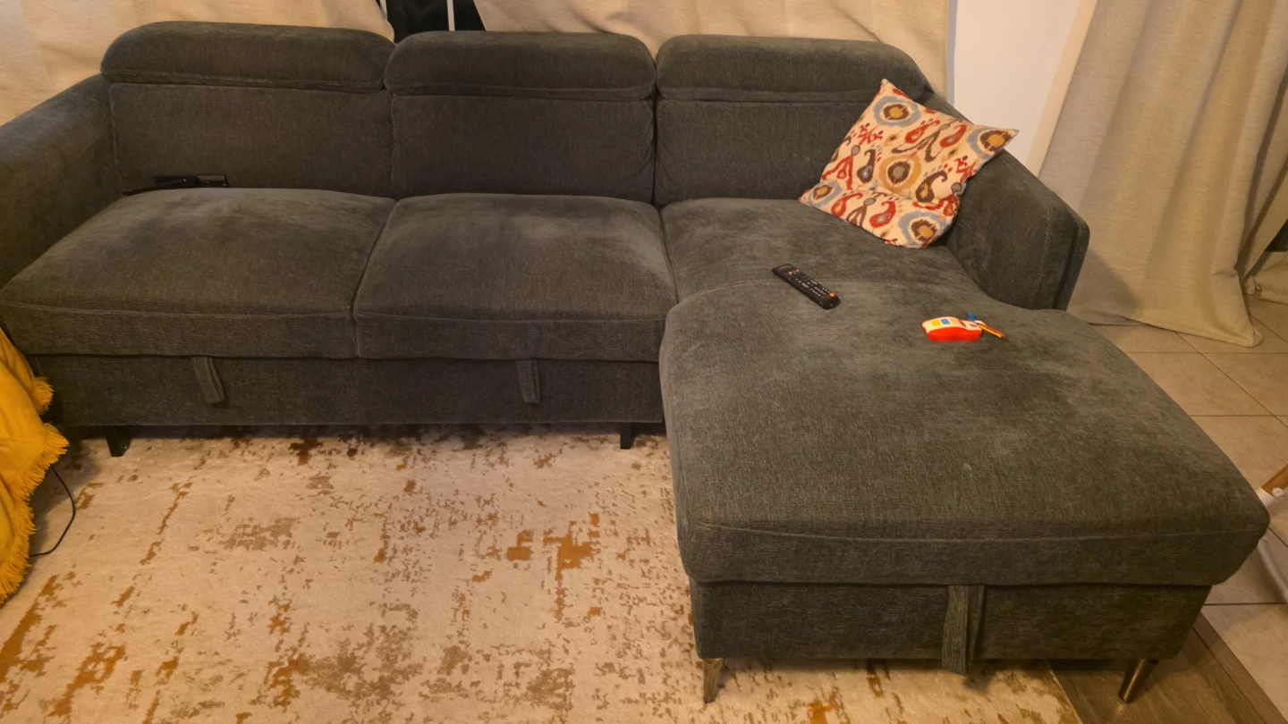 Olive green Sectional Sofa with Chaise