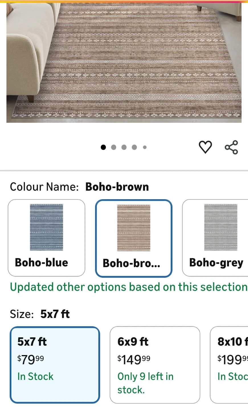 Boho-brown Area Rug 5x7 ft - photo 3