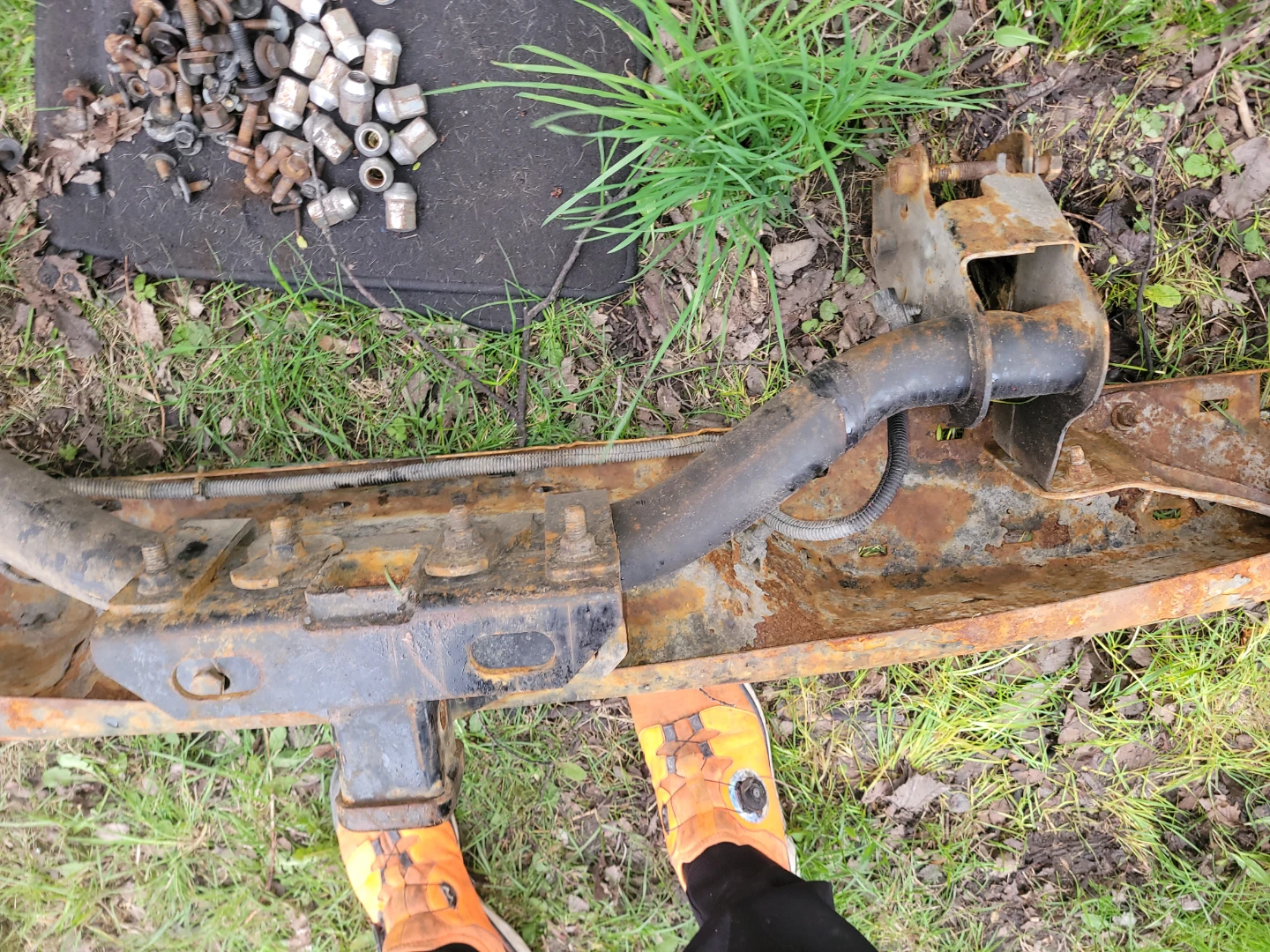 Rusty Truck Bumper with Hitch Receiver off a dodge dakota - photo 2