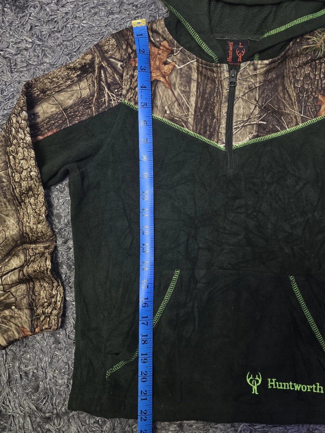 Huntworth Camo Fleece Hoodie Pullover Size L - photo 5