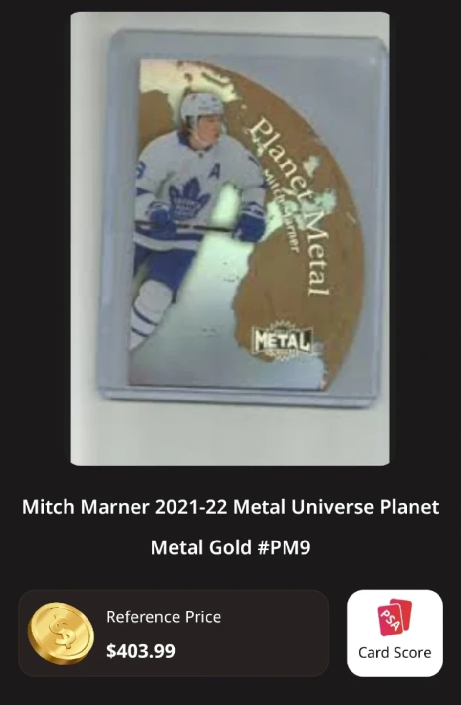 Mitch Marner 2021-22 Metal Universe Planet Metal Gold #PM9