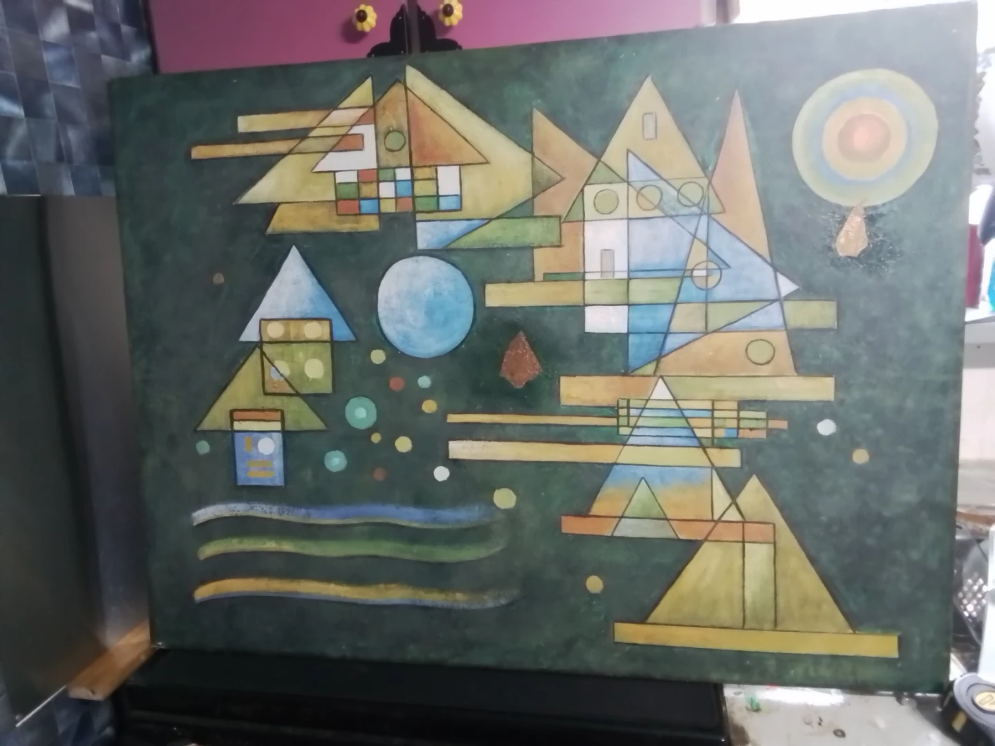 Large Hand-Painted Wassily Kandinsky Reproduction - photo 4