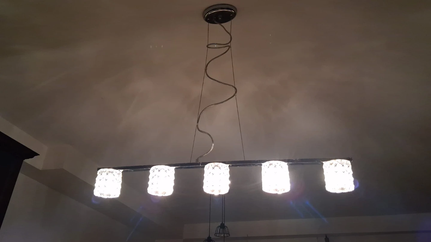 5-Light Pendant Chandelier with Textured Shades