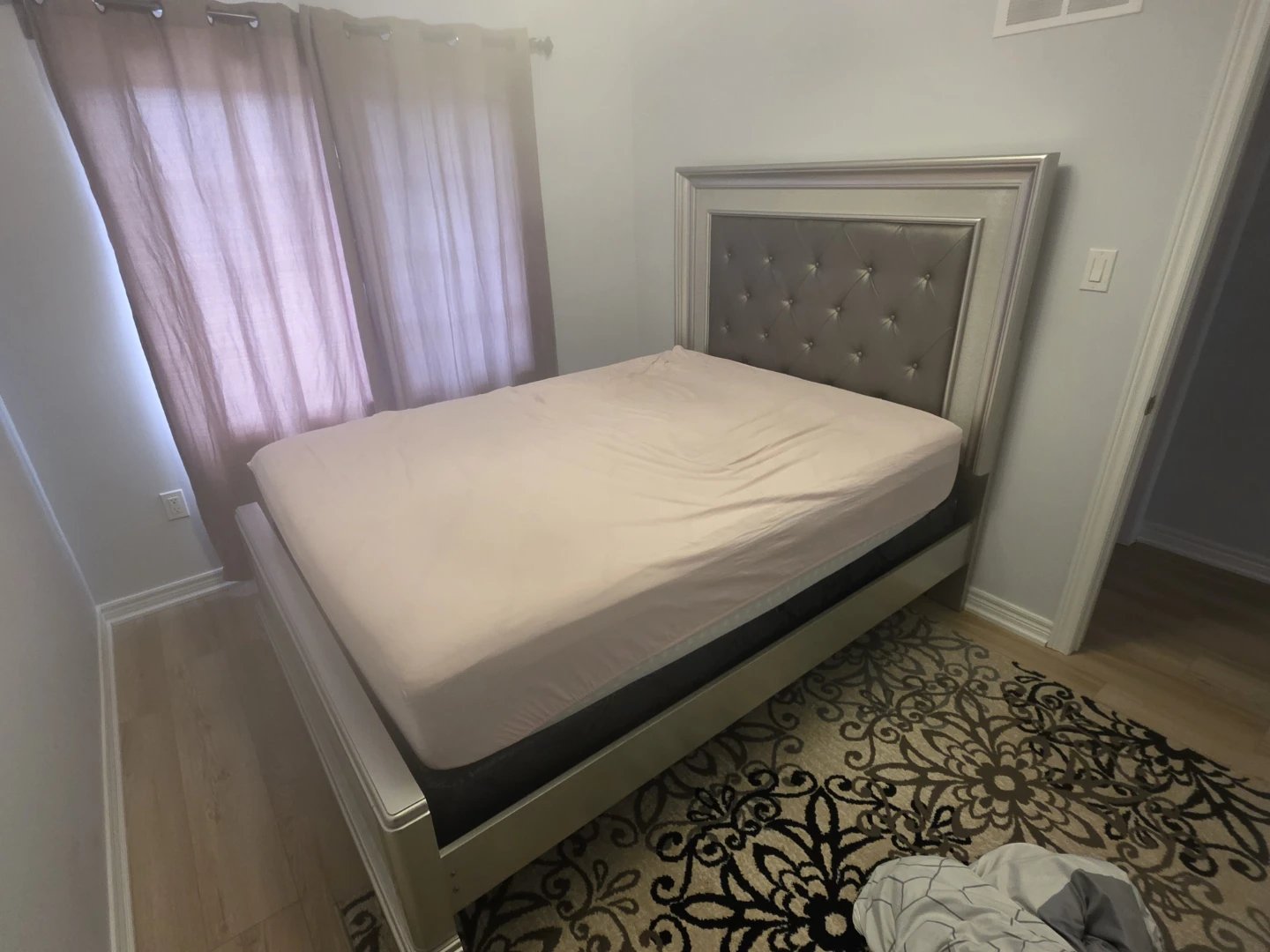 Queen size bed and mattress