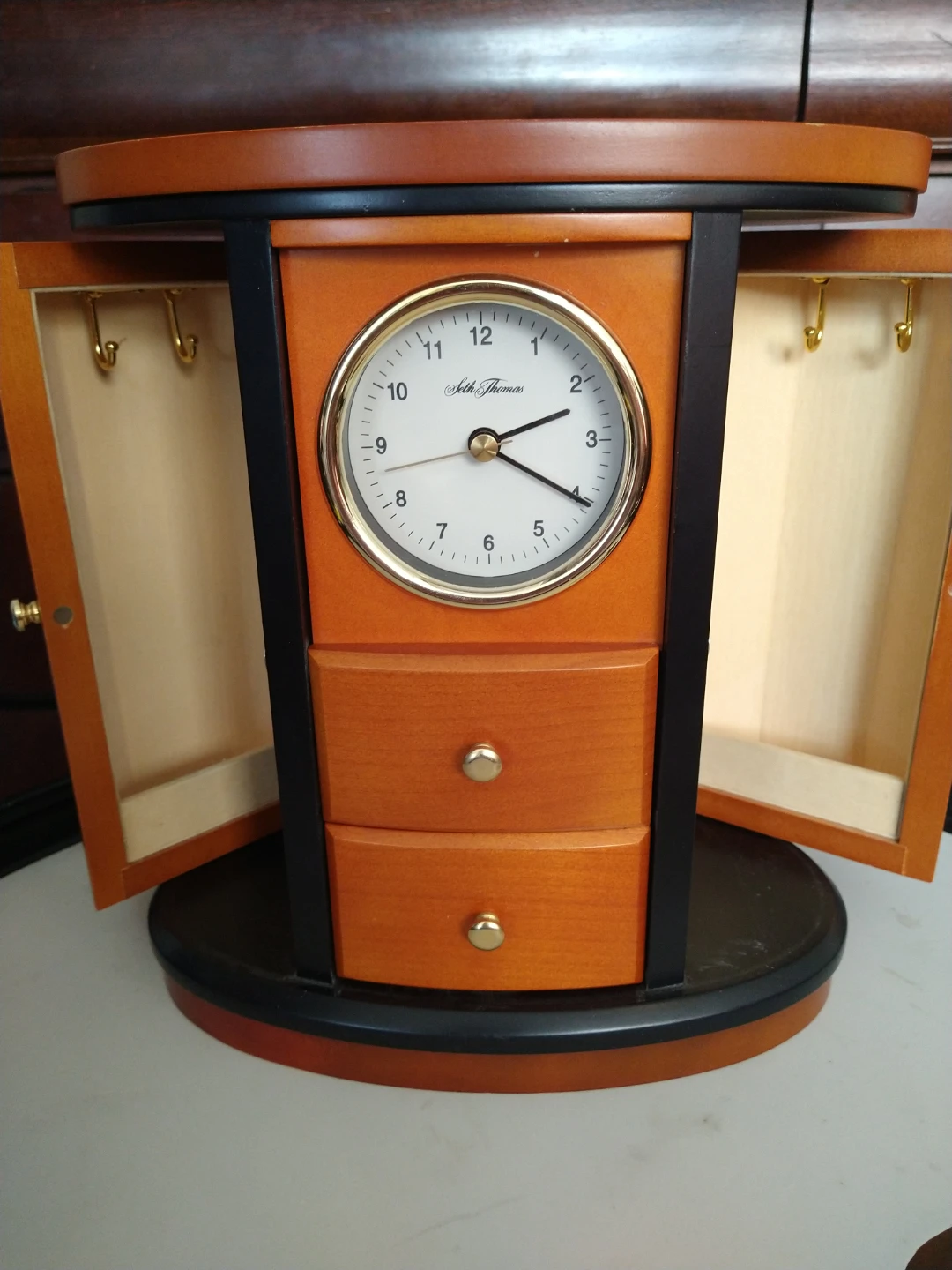 Vintage Seth Thomas Treasure Jewelry Box Clock