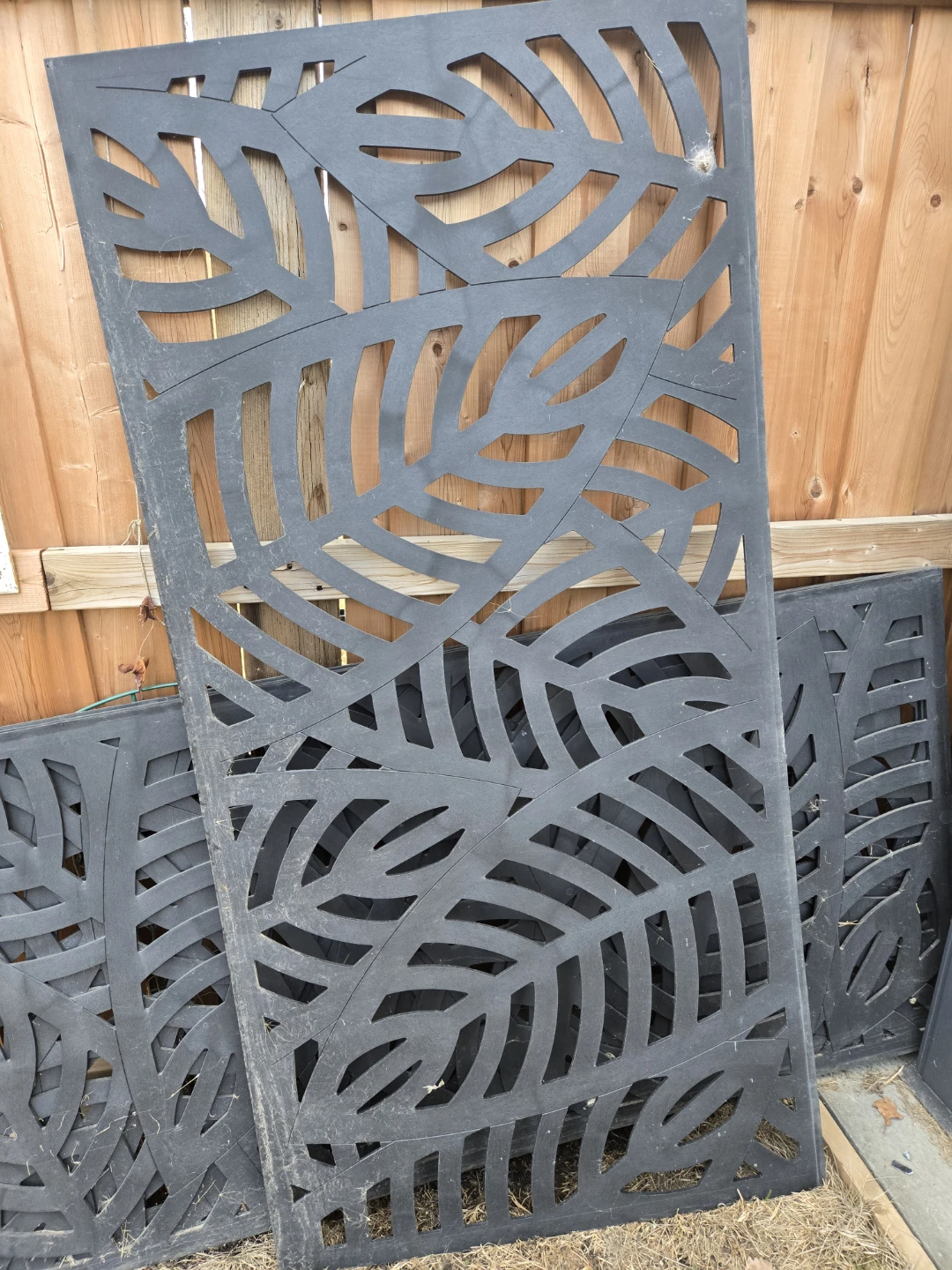 Decorative Garden Screens (4) - Leaf Pattern - Black - photo 2