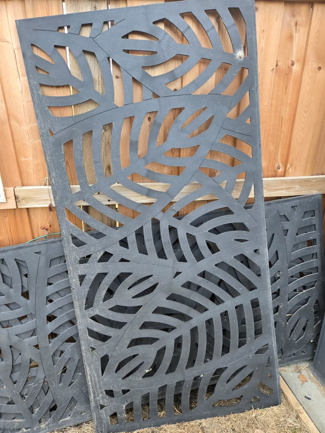 Decorative Garden Screens (4) - Leaf Pattern - Black - photo 2