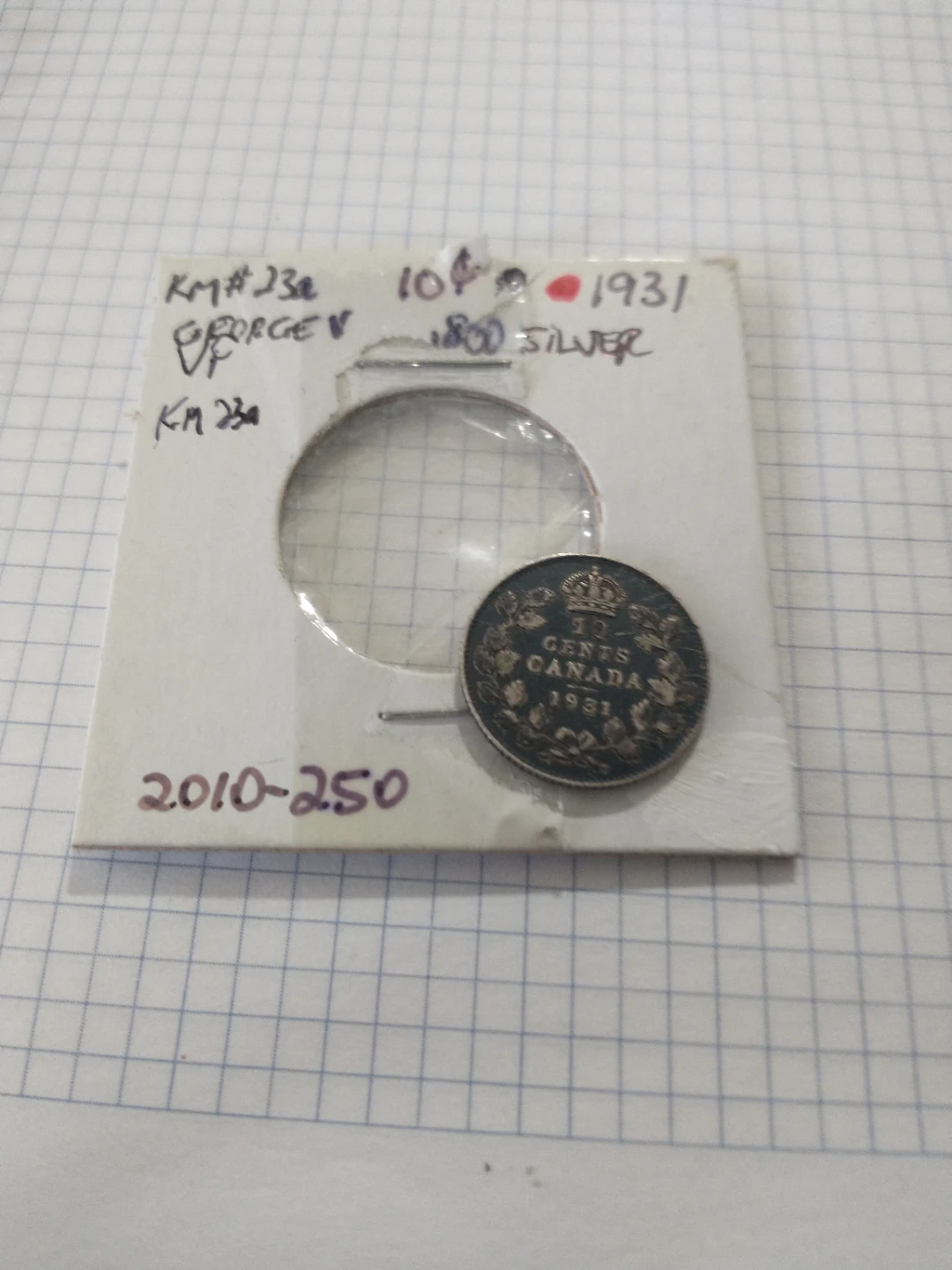 Beautiful 1931 Canada George V dime .800 silver KM #23a - photo 5