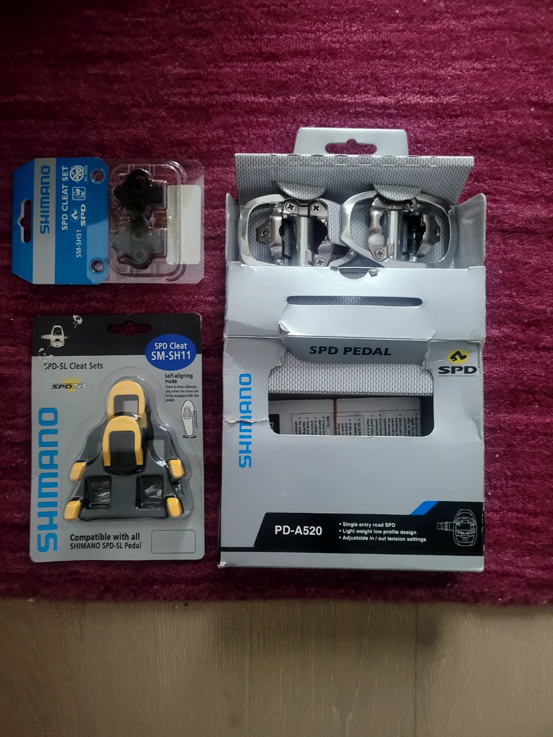 Shimano SPD Clip in Pedals SP-A520 with cleat set