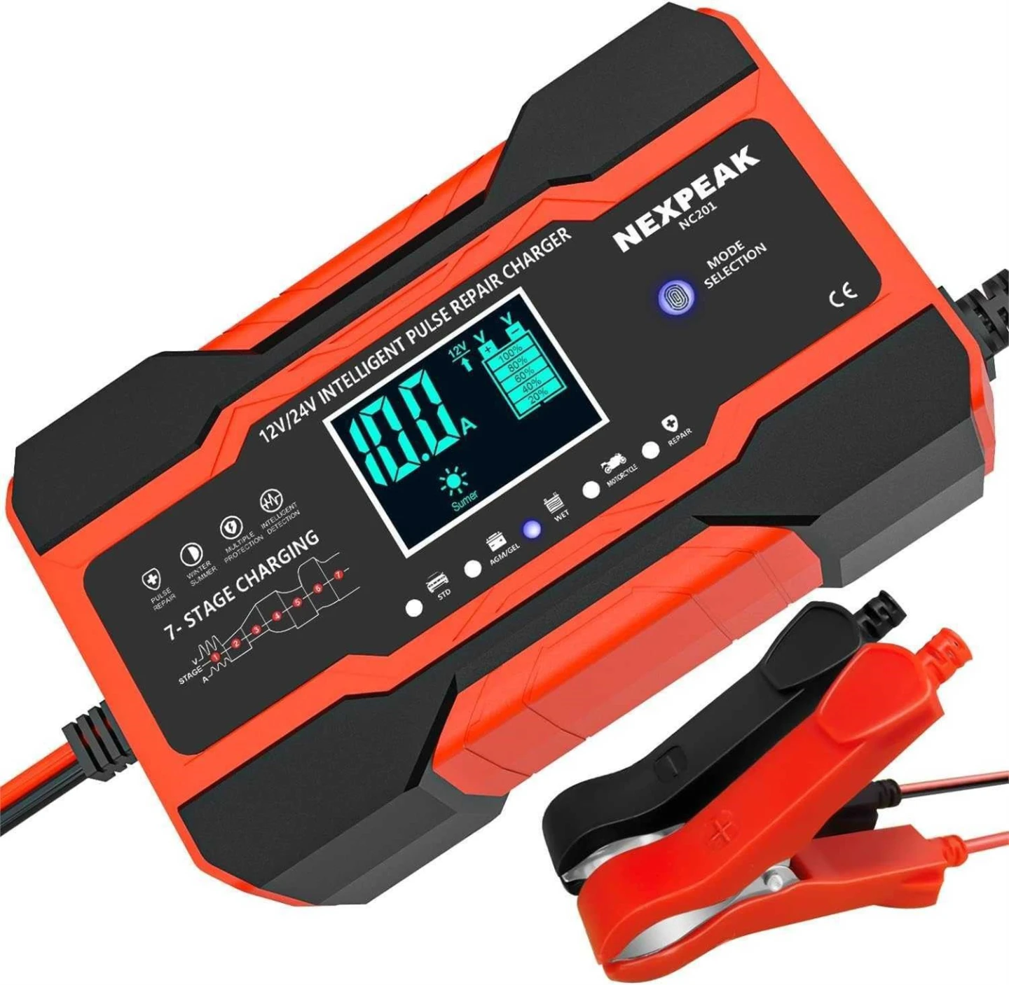 NEXPEAK 12V/24V Intelligent Pulse Repair Charger