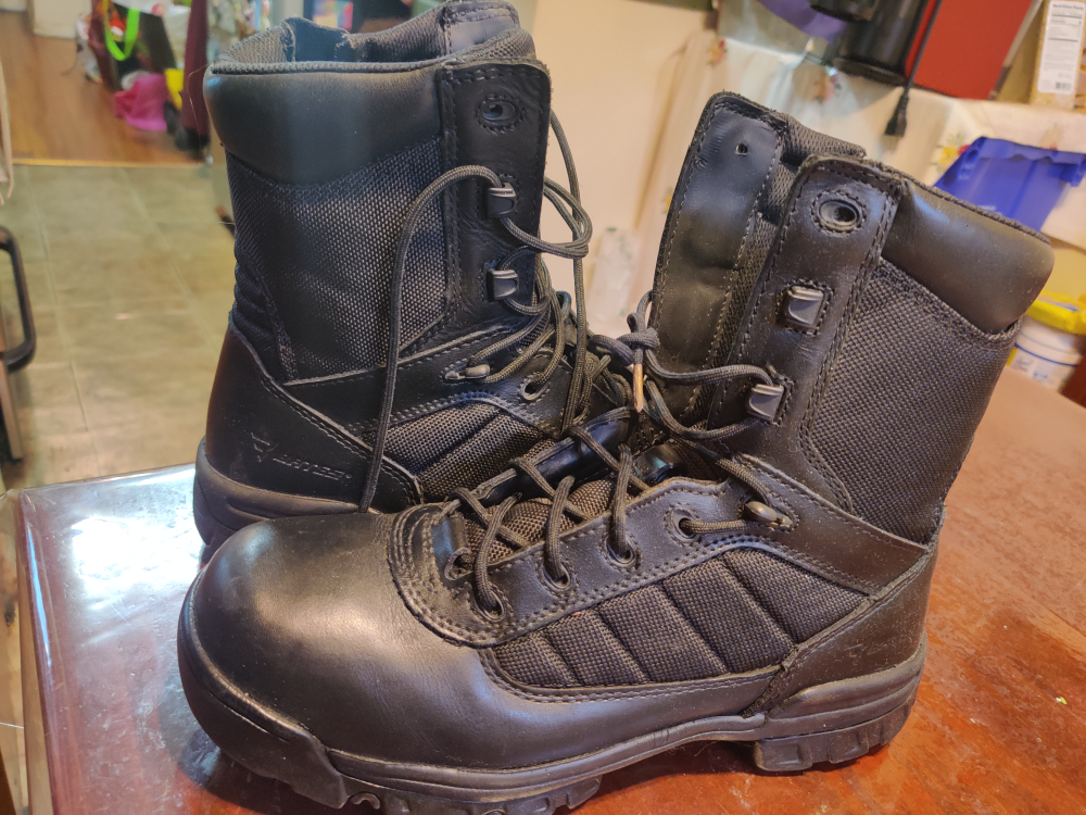 Bates Black Leather & Nylon Combat Boots