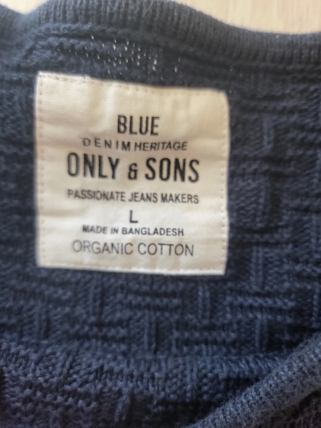 Only & Sons Blue Organic Cotton Sweater - Size L - photo 2