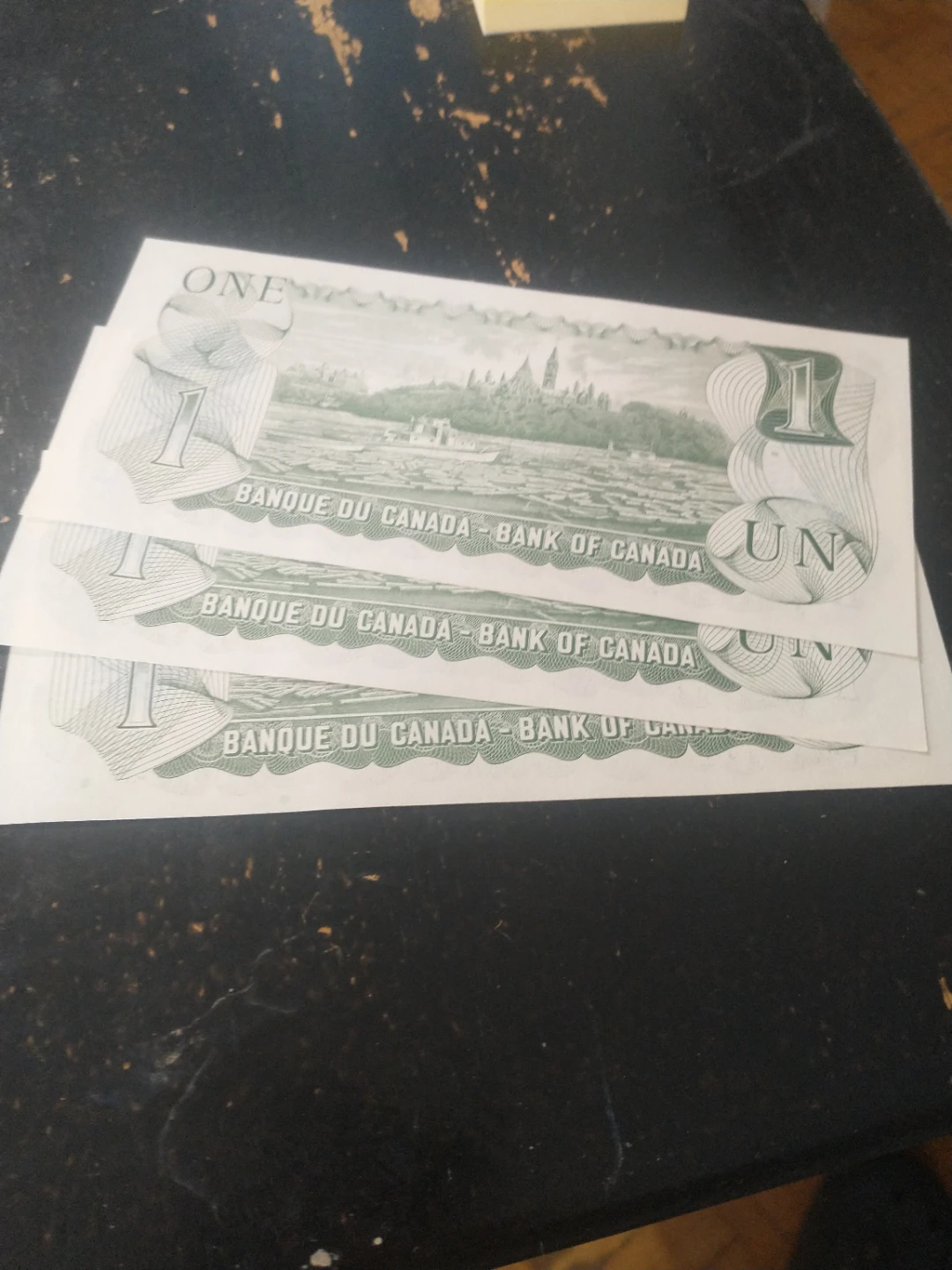 1973 Canada uncirculated 3 consecutive $1 banknotes ends ~8850 - photo 2