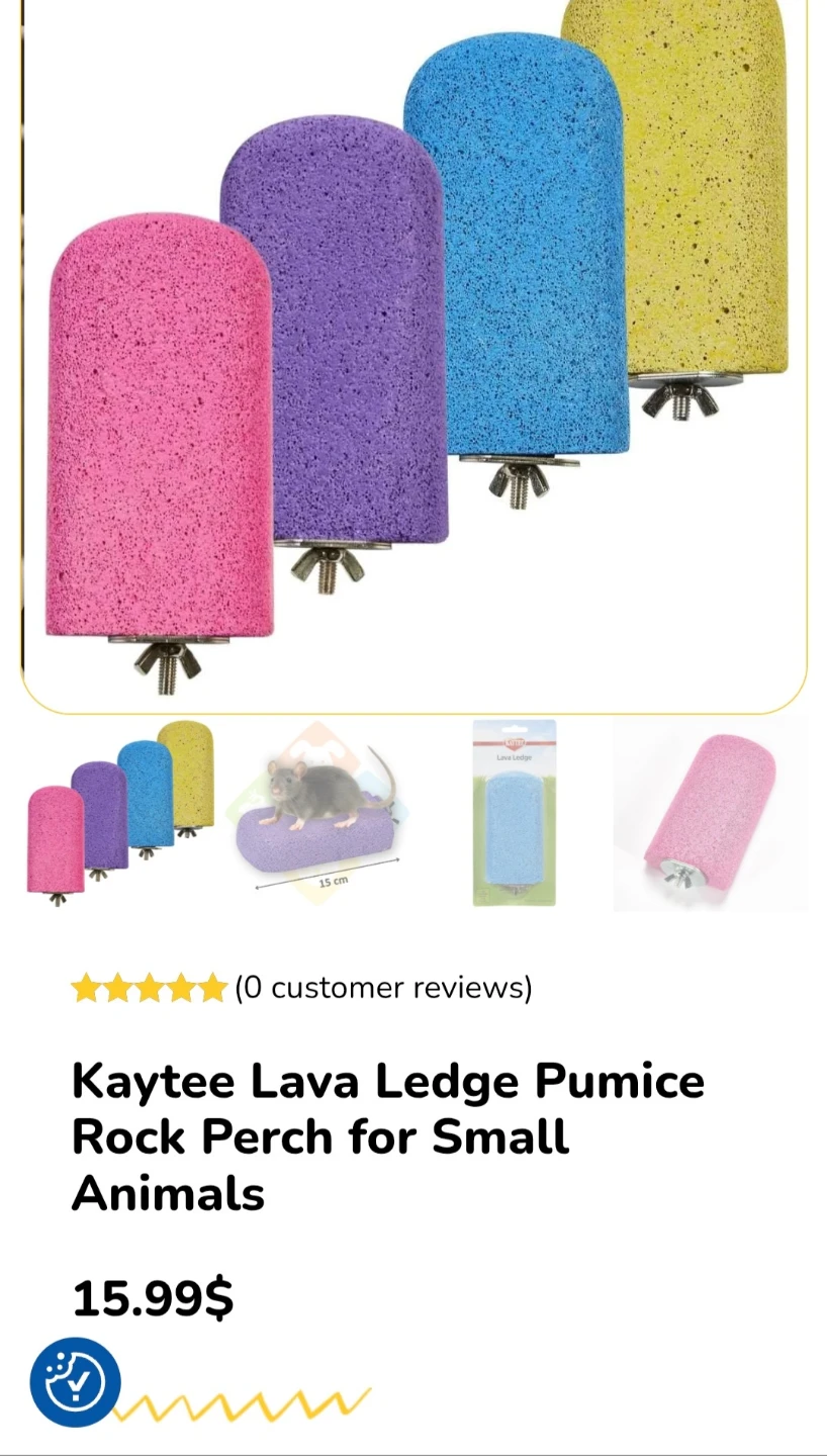 All Living Things Pumice Bird Perch - Green, Pink, Grey