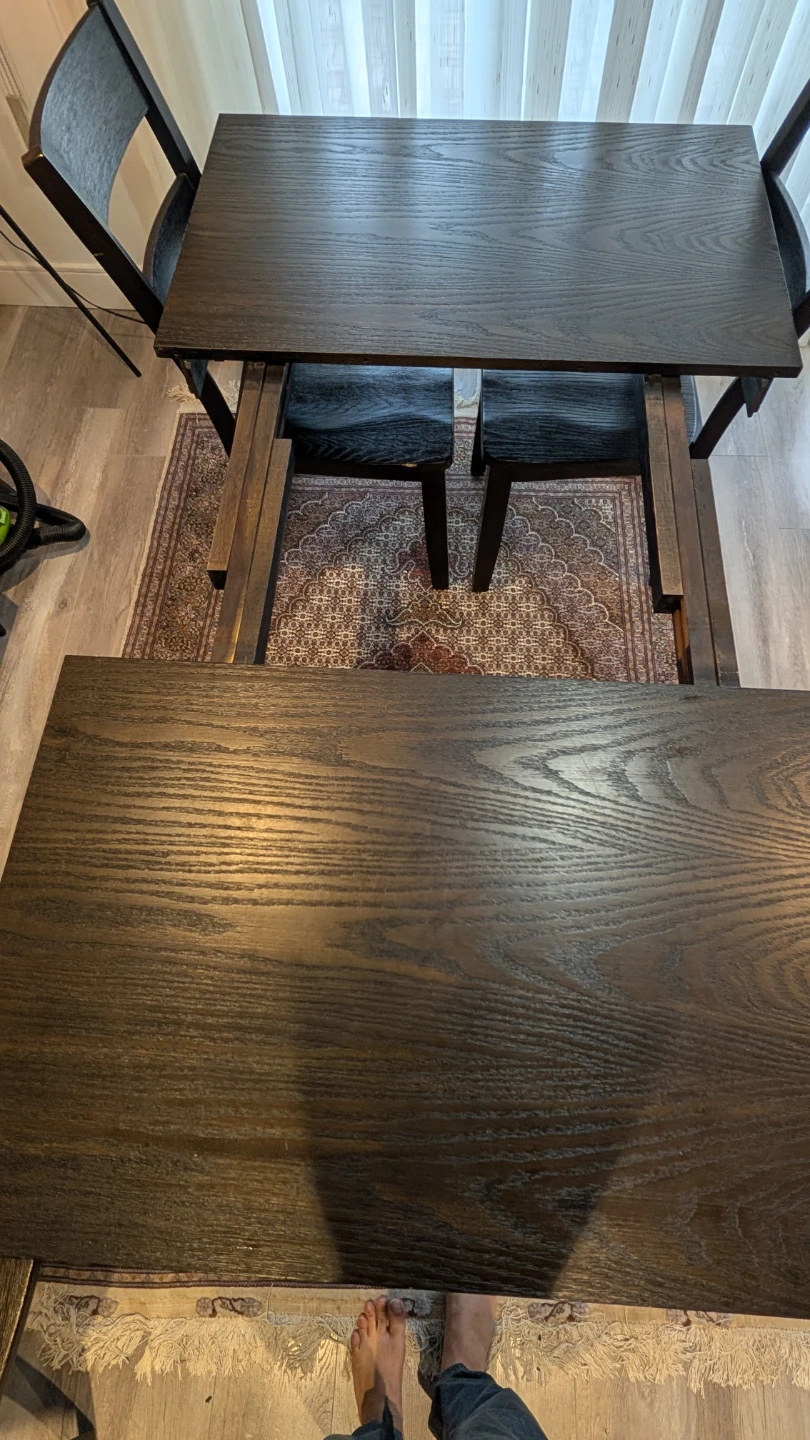 Dark Wood Dining Table Set with 4 Chairs - photo 5