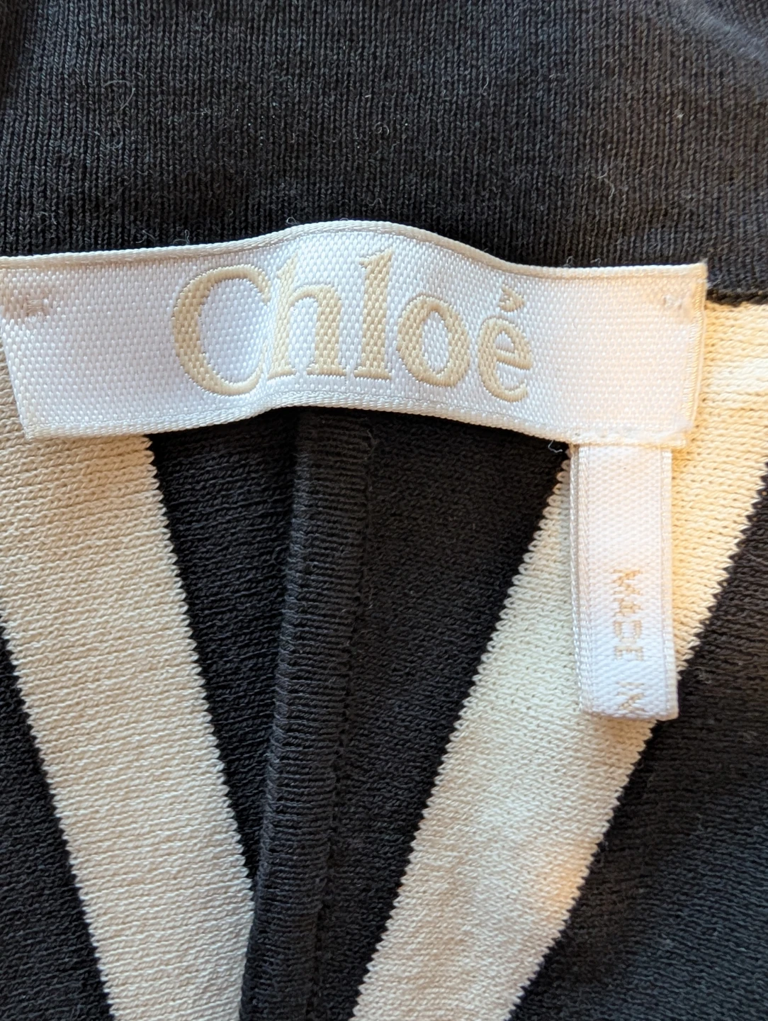 Chloé Striped Cotton Dress - XS Black - photo 3