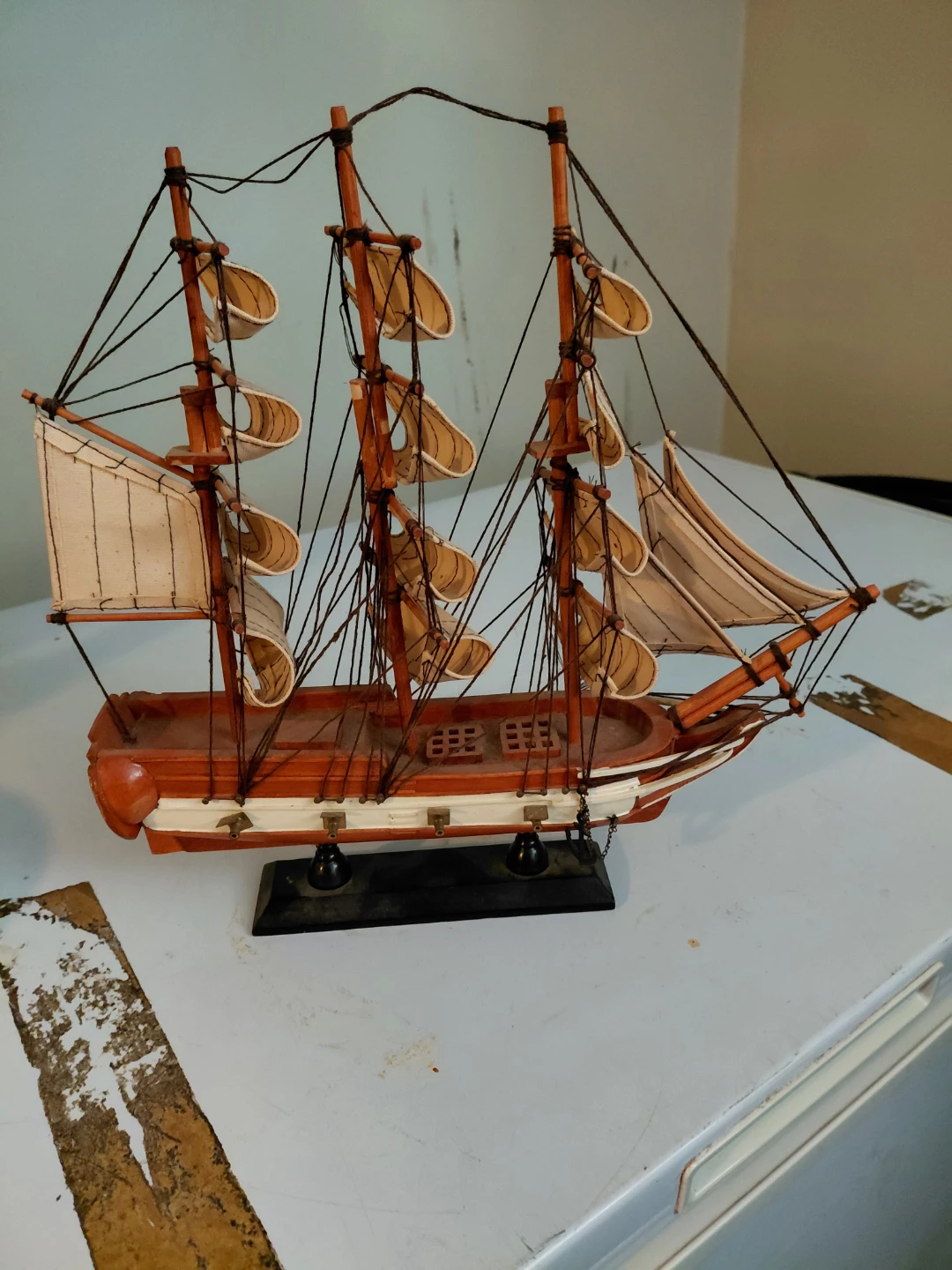 Wooden Sailboat Model