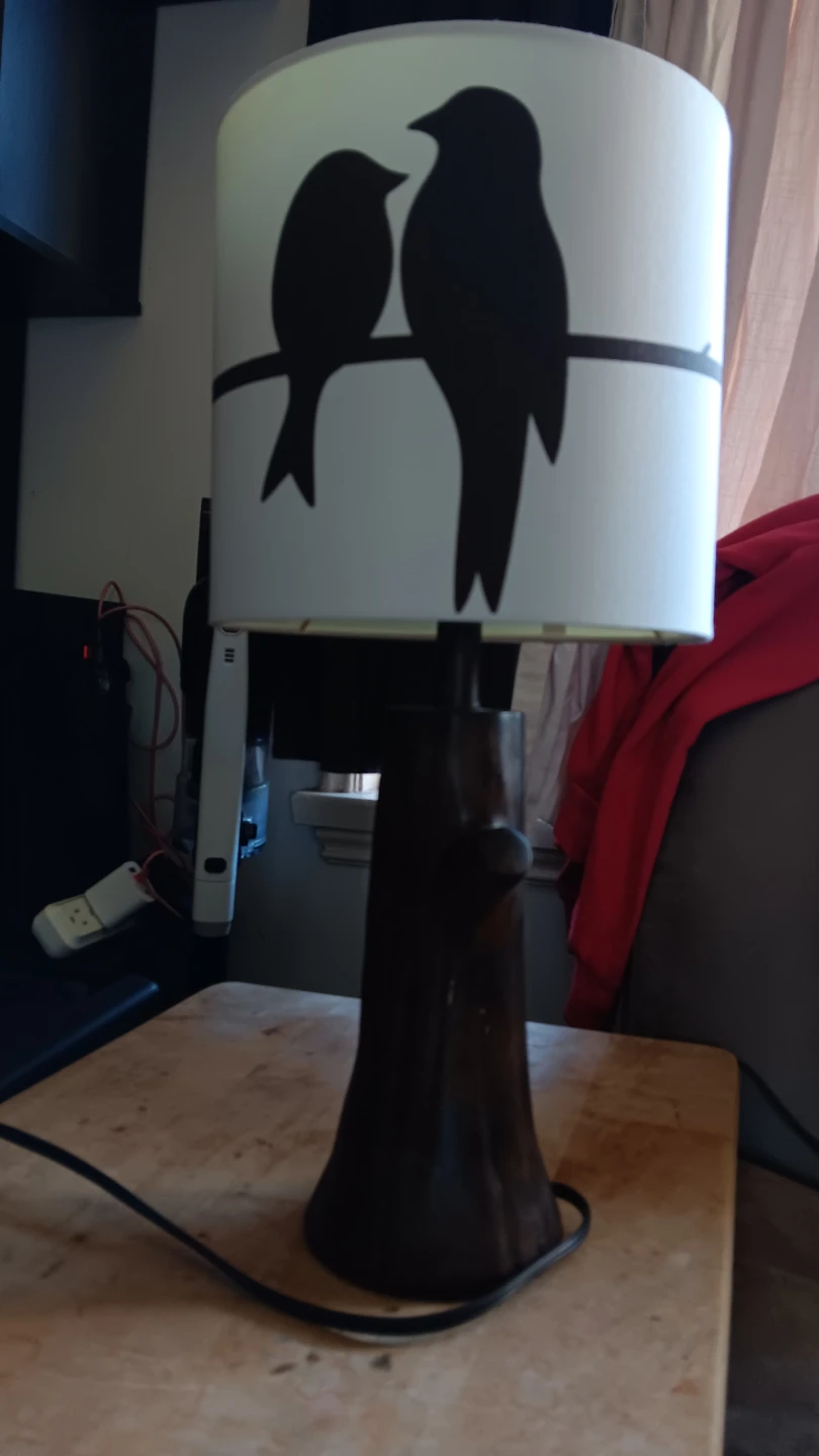 Table Lamp with Bird Silhouette Design