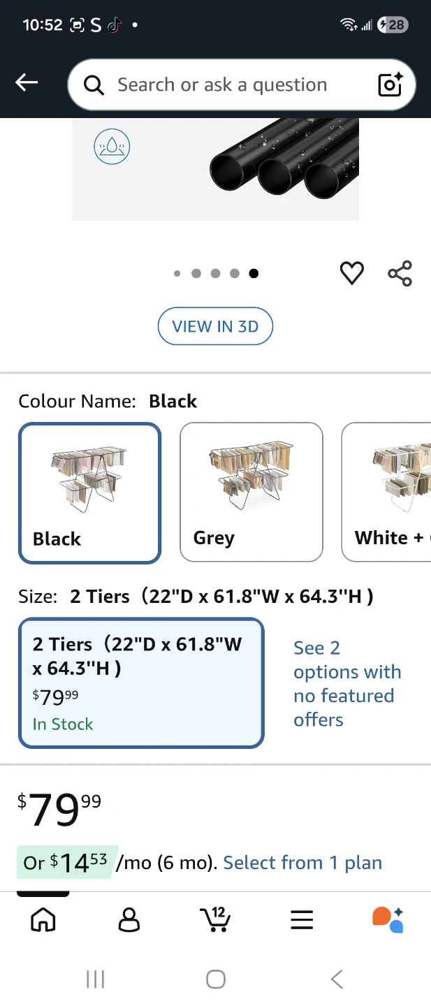 SONGMICS Folding Drying Rack Black - photo 2