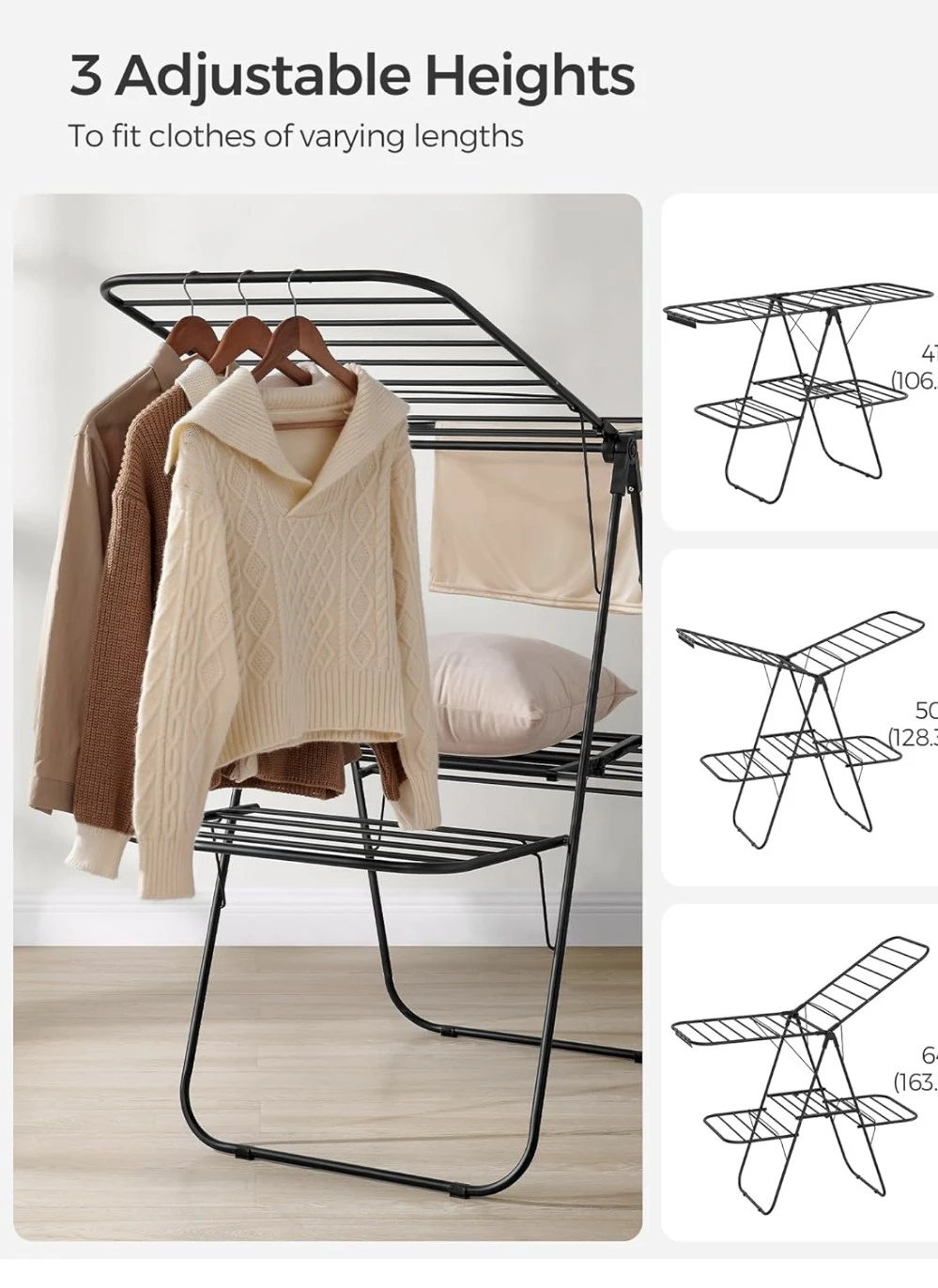 SONGMICS Folding Drying Rack Black - photo 4