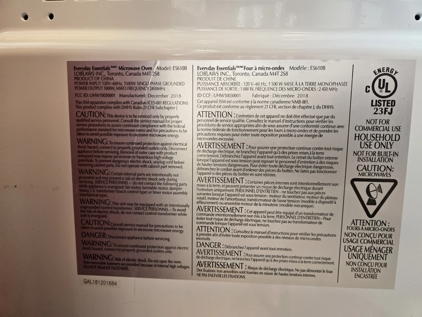 Everyday Essentials Microwave Oven E6610B - photo 5
