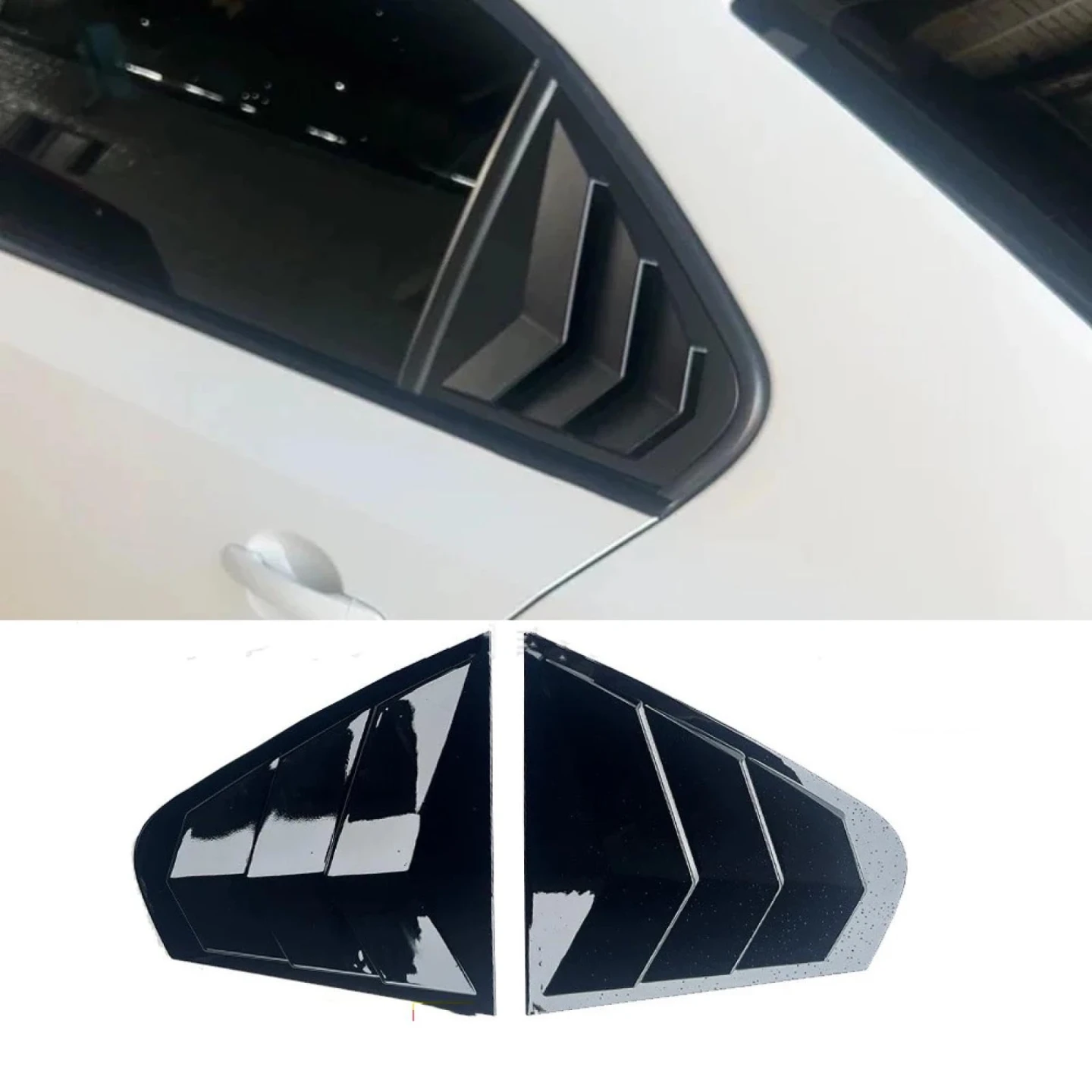 Black Car Window Louvers