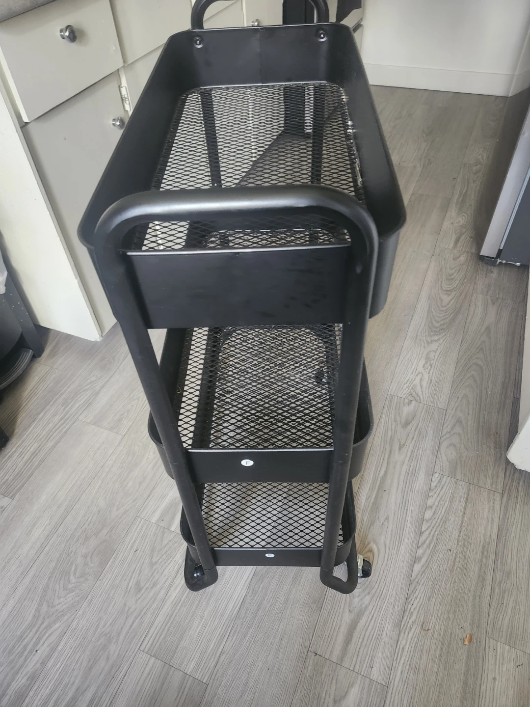 Black 3-Tier Rolling Utility Cart - photo 2
