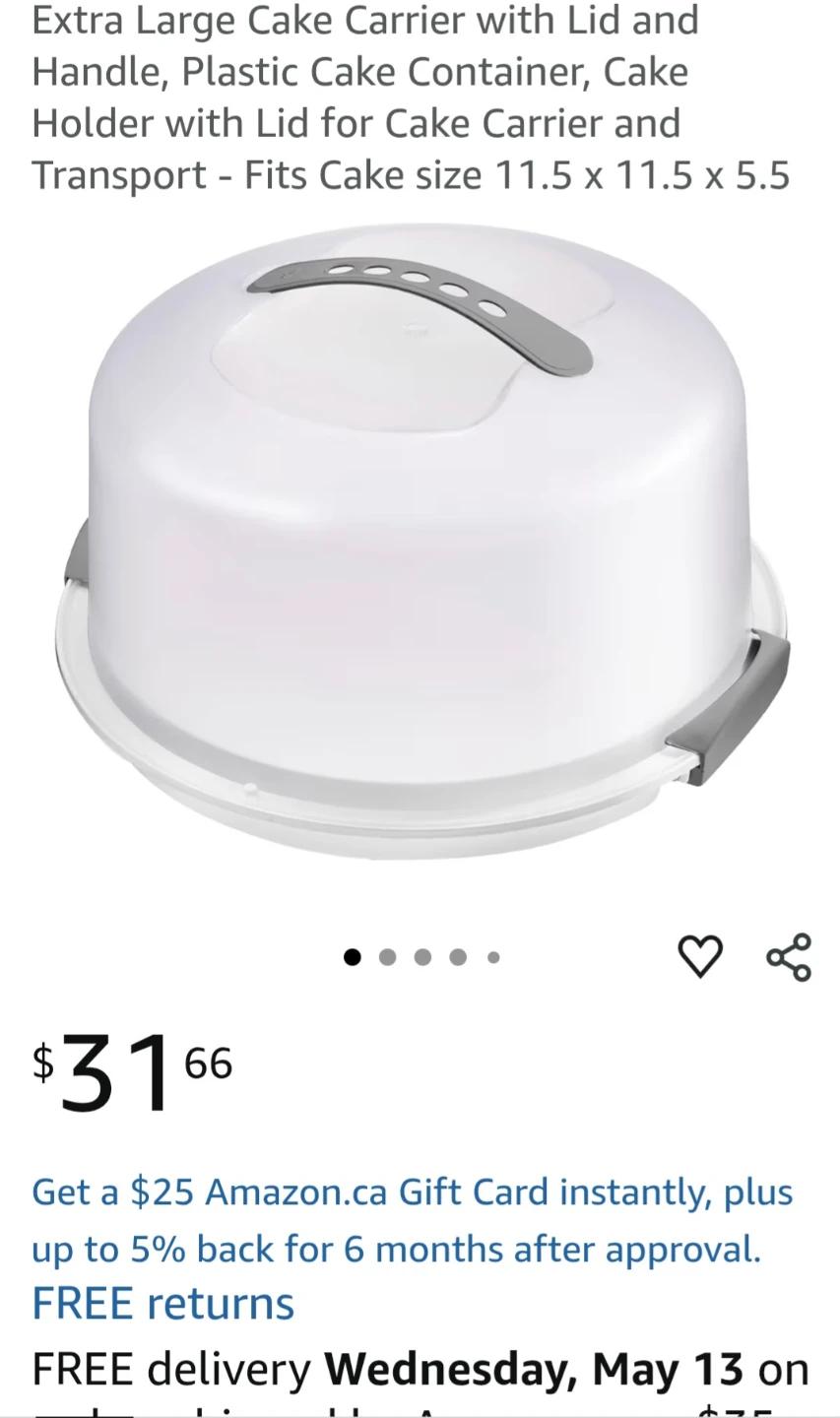 Plastic Cake Carrier with Handle