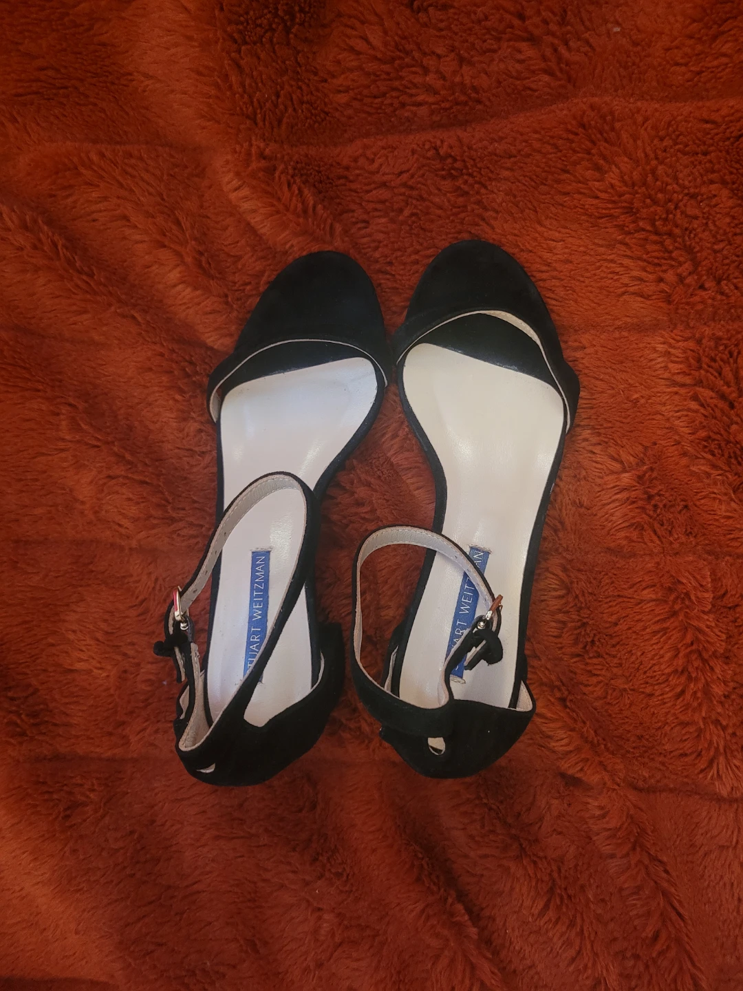 Stuart Weitzman Black Suede Ankle Strap Block Heels Size 36 - photo 3