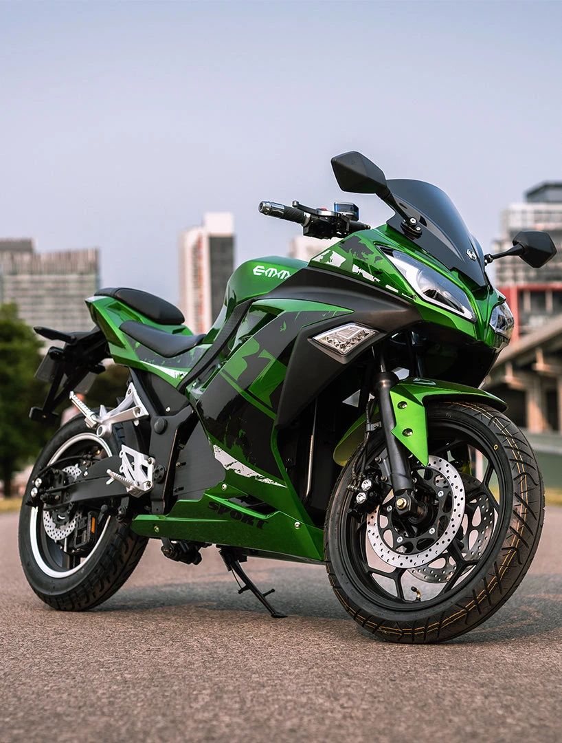 Green E-MOTO Sport Motorcycle Emmo zone max
