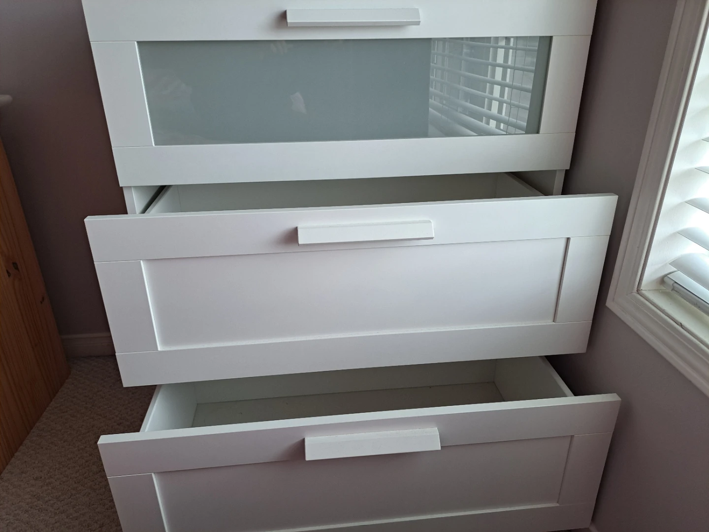 IKEA 3-Drawer Chest with Frosted Glass Top Drawer - photo 2
