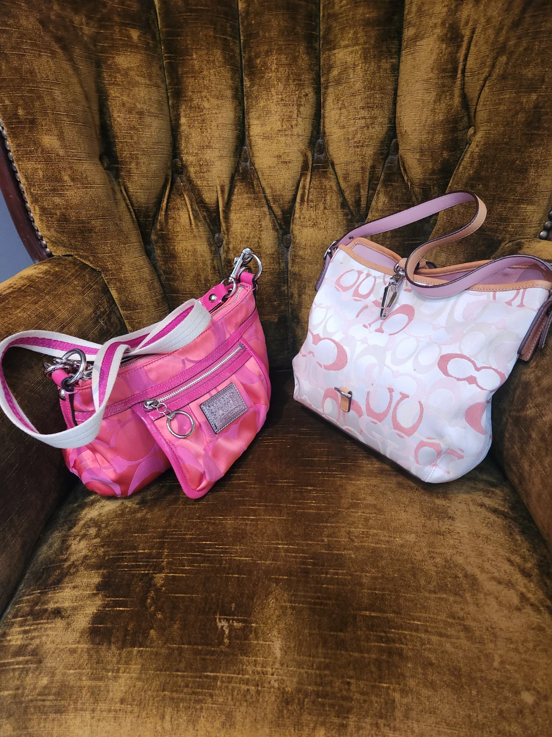Coach Purses (2) Pink Signature Print & Bright Pink - photo 3