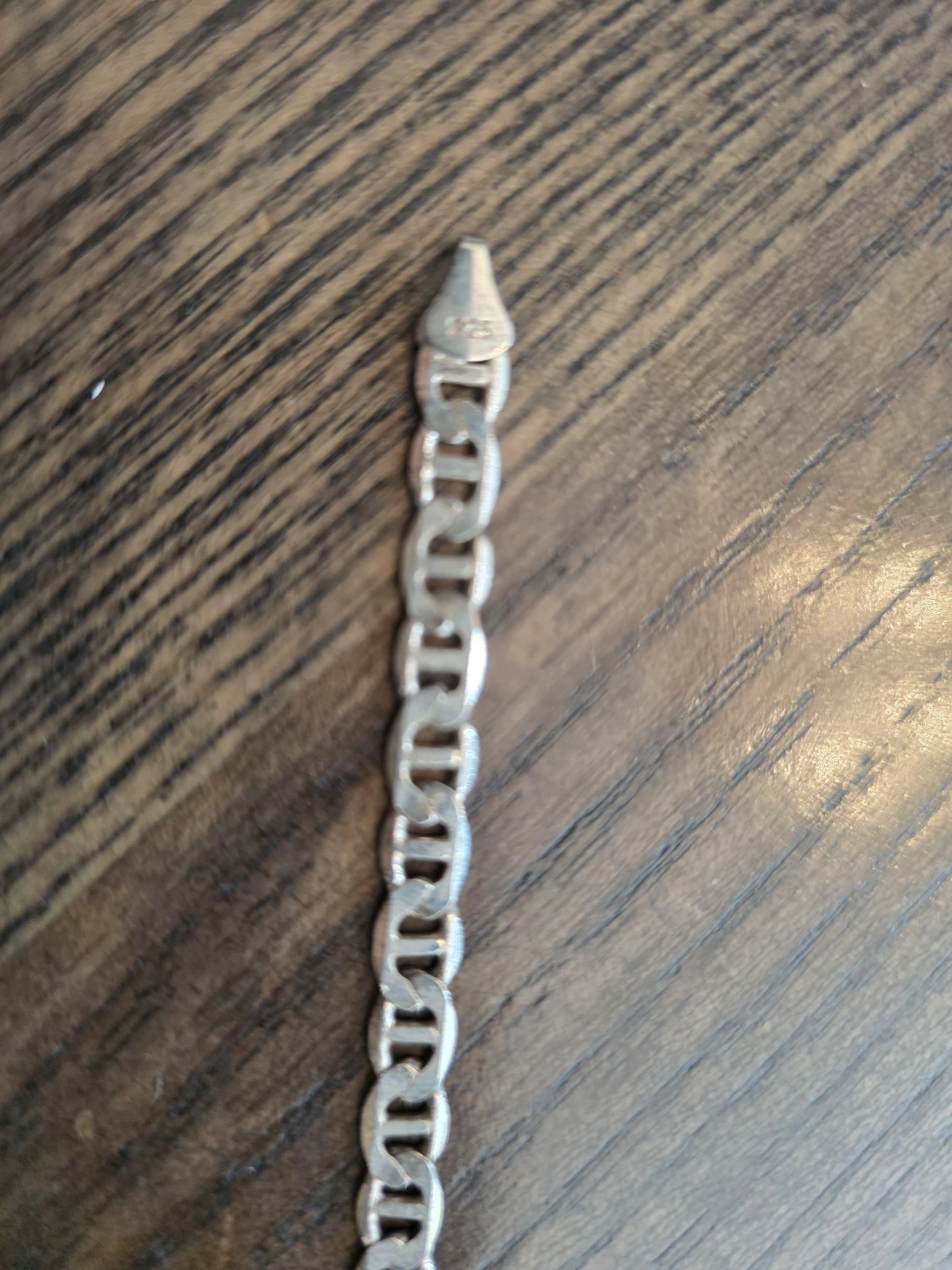 925 Sterling Silver Flat Mariner link bracelet 7"  5 grams - photo 2