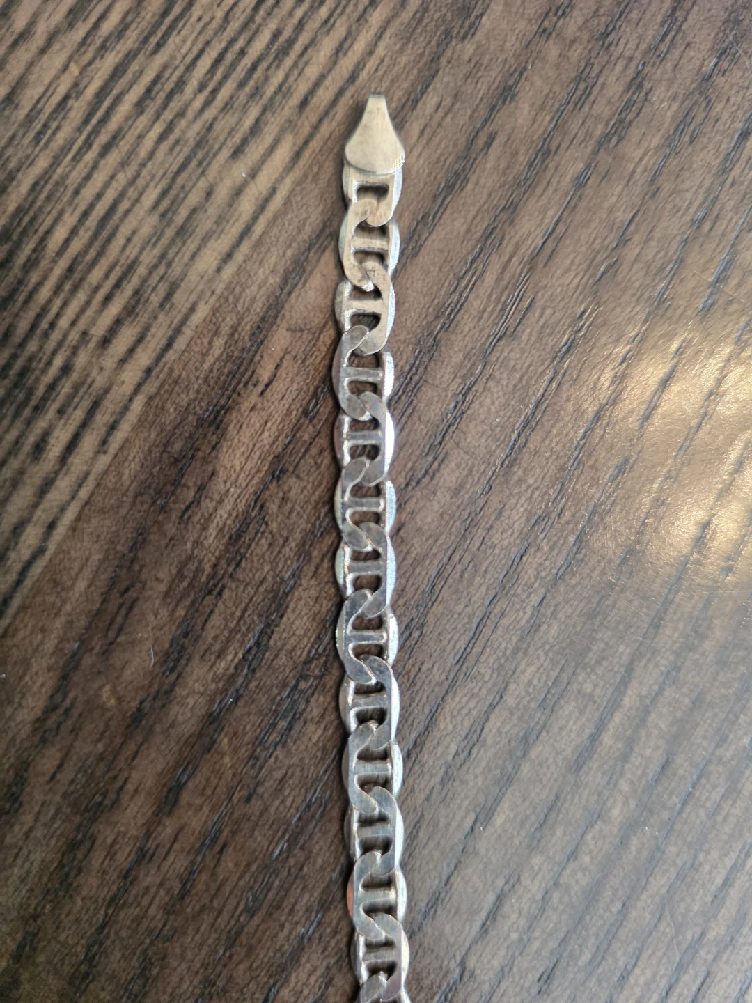925 Sterling Silver Flat Mariner link bracelet 7"  5 grams - photo 3