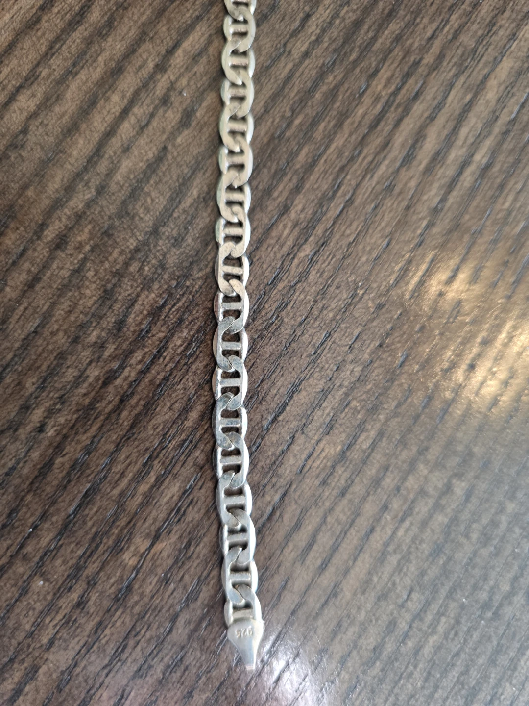 925 Sterling Silver Flat Mariner link bracelet 7"  5 grams - photo 4